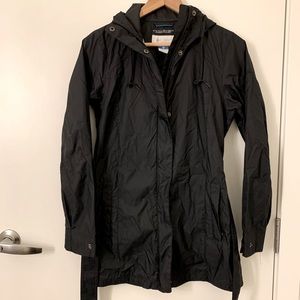 Blk Columbia belted rain jacket
